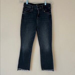 Denim jeans by Mother. Frayed hems.